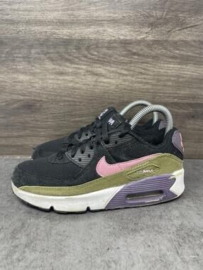 Nike Air Max 90 Sneakers Kids Size 4Y GS Black Purple DX3091-001